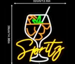 Neon LED z akrylu z drinkiem, ściemnialny neon do baru 3