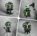 Laser krzyżowy ze statywem, 16 liniowych poziomów lasera IP54, 2400 mAh, 4