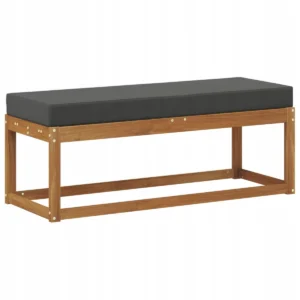 vidaXL Ławka ogrodowa, naturalna, antracytowa, siedzisko 115 x 43 x 45 cm
