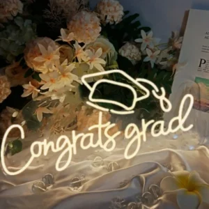 Neon LED z akrylu z gratulacjami, ściemnialny baner z gratulacjami 2