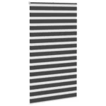 VidaXL Roleta zebra dzień/noc czarna, szerokość tkaniny 130,9 cm, poliester 14
