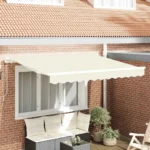 VidaXL Tkanina zamienna do markizy, kremowa, 3,5 x 2 m, poliester 2