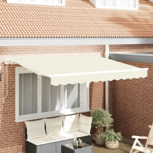 VidaXL Tkanina zamienna do markizy, kremowa, 3,5 x 2 m, poliester 2