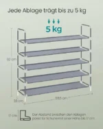 Szafka na buty Songmics 98 x 92 x 28 cm krem, odcienie szarości 2