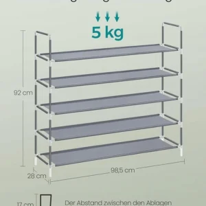 Szafka na buty Songmics 98 x 92 x 28 cm krem, odcienie szarości 2