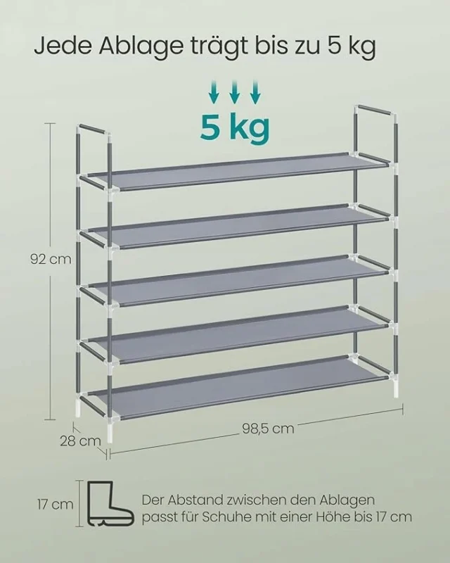 Szafka na buty Songmics 98 x 92 x 28 cm krem, odcienie szarości 2