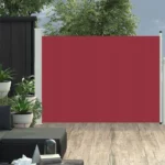 VidaXL Wysuwana markiza boczna na taras, 100 x 500 cm, czerwona 2
