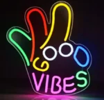 Neon Lighting Good Vibes, ściemnialna lampa neonowa LED z przełącznikiem