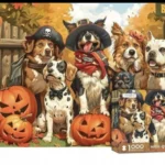 Puzzle 1000 elementów, pies, impreza halloweenowa