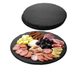Taca do serwowania Navaris 4x z naturalnego łupka - okrągła Ø28 cm