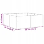 Doniczka metal beżowy VidaXL 80 cm x 80 x 30 cm 9