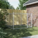 VidaXL Klatka dla psa z drzwiami szara 2x2x1,5 m stal 3