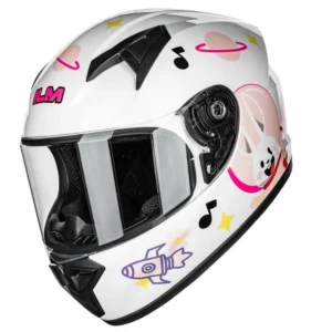 ILM kask Motocyklowy dziecięcy, Różowy, XS 51-52cm