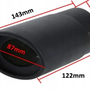 Osłony na rury wydechowe ze stali szlachetnej, uniwersalne, czarne, 63mm 2