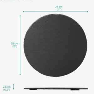 Taca do serwowania Navaris 4x z naturalnego łupka - okrągła Ø28 cm 2
