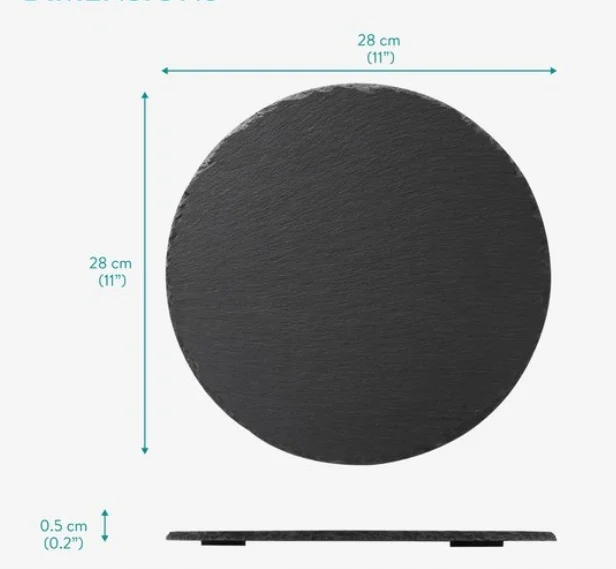 Taca do serwowania Navaris 4x z naturalnego łupka - okrągła Ø28 cm 2