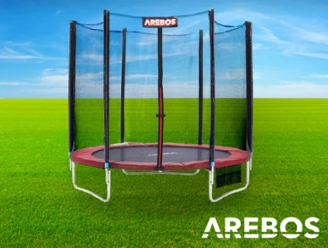Osłona sprężyn trampoliny AREBOS 183 cm czerwona UV wodoodporna