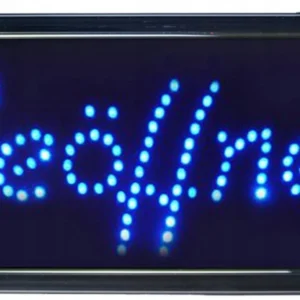 Tablica reklamowa LED, niebieska tablica, Geoffnet, otwarte niemiecki 2