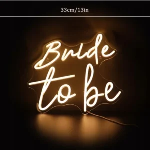 Neonowa dekoracja ścienna dla panny młodej, zasilana przez USB Bride to be 2