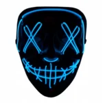 MASKA LED ŚWIECĄCA LED HALLOWEEN IMPREZA NIEBIESKA 4