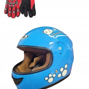 KASK MOTOCYKLOWY DLA CHŁOPCÓW I DZIEWCZYNEK REGULOWANY OCHRONNY NIEBIESKI M