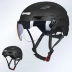 ILM Kask rowerowy z lampką, na USB, Czarny, XS 5