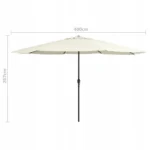 VidaXL Parasol ogrodowy na stalowym słupku, 400 cm, piaskowy biały 5