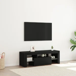 VidaXL Szafka RTV z podświetleniem LED, czarny dąb, 120x35x40 cm