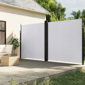 VidaXL Zwijana markiza boczna, biała, 200x1200 cm 2
