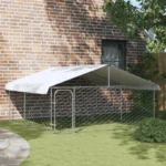 Kojec dla psa VidaXL z zadaszeniem metalowy 300x300x150 cm 10
