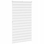 vidaXL Roleta zebra, biała, szerokość tkaniny 115,9cm, poliester 4
