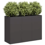 VidaXL Doniczka metal czarny 120 cm x 40 x 80 cm