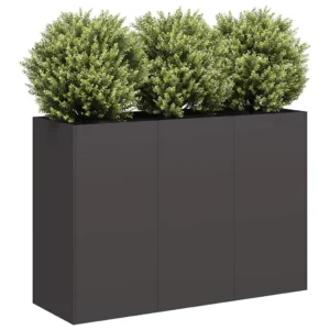 VidaXL Doniczka metal czarny 120 cm x 40 x 80 cm