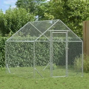 Klatka dla kur Srebrny 200x170x177 cm Stal Galwanizowana 2