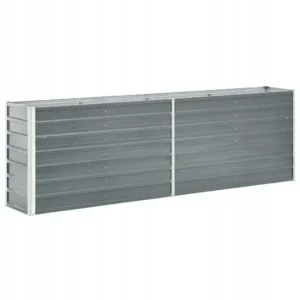 VidaXL Doniczka metal szary, donica, galwanizowana stal 240 cm x 40 x 77 cm