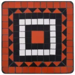 vidaXL Stolik mozaikowy, terakotowo-biały, ceramiczny, kwietnik 35x35x56cm 3