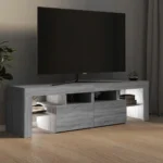 VidaXL Szafka TV z oświetleniem LED, szary dąb sonoma, 140x36,5x40 cm 5