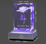 3D Kryształowa Różana Lampka Nocna Wielokolorowa "Kocham Cię'' 2