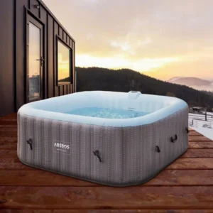 Basen z hydromasażem nadmuchiwany kwadratowy Arebos 910L, 6 osobowe jacuzzi 2