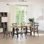 VidaXL Stół prostokątny jadalniany do salonu 180 x 90 x 75cm czarne nogi 2