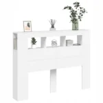 VidaXL Wezgłowie łóżka z LED, białe, 140x18,5x103,5 cm 5