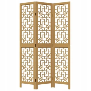 vidaXL Parawan pokojowy, 3-panelowy, lite drewno paulowni 40x160cm