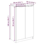 Szafka na buty VidaXL 811439 biała 59x35x100,5 cm 4