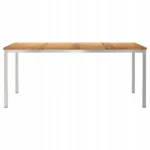 vidaXL Stół tarasowy, jadalny 180x90x75 cm Drewno Teakowe i Stal Nierdzewna 4