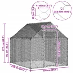 Klatka dla kur Srebrny 200x170x177 cm Stal Galwanizowana 10