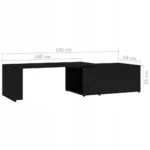 Stolik VidaXL prostokątny 50 x 150 x 35cm czarny 3