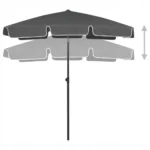 Parasol klasyczny VidaXL szary 180 x 232 cm 9