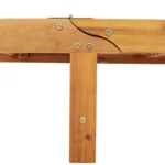 VidaXL Składany leżak z kółkami i poduszką Taupe z litego drewna akacjowego 8