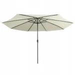 VidaXL Parasol ogrodowy na stalowym słupku, 400 cm, piaskowy biały 3