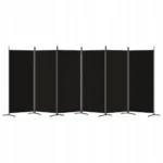 Parawan 6-panelowy VidaXL czarny 520x180 cm